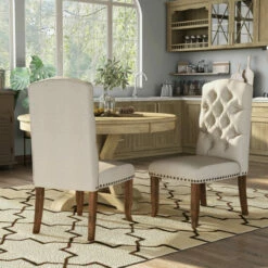 Cheapest 😍 Furniture Of America Tufted Upholstered Dining Chairs (Set Of 2) Ivory ✨