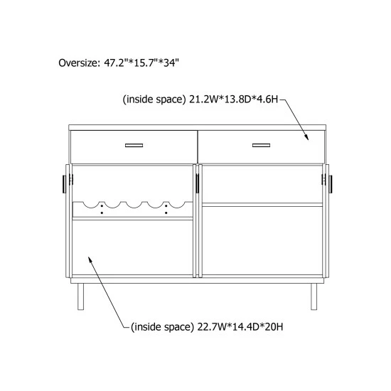 Brand new ❤️ Furniture Of America Mason Modern 2-drawer Buffet With Wine Rack Rose Gold 🔥 - Image 5