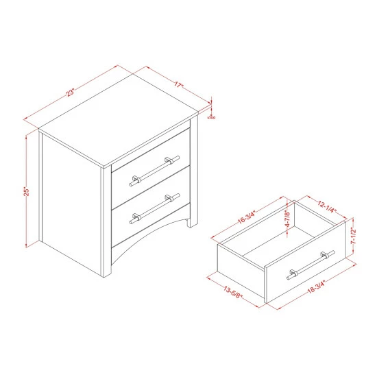 Best Pirce ⌛ Furniture Of America Malgan Transitional Walnut 2-Drawer Nightstand 😍 - Image 8