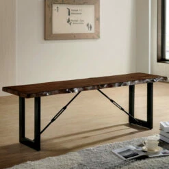 Best Sale ❤️ Furniture Of America Mass Industrial Walnut 54 In. Wood Bench 🔥