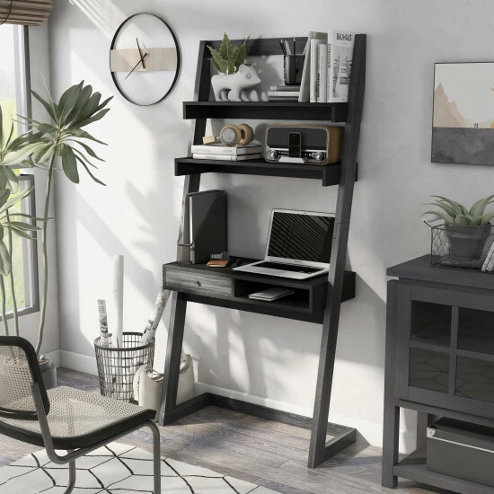 Hot Sale 😀 Furniture Of America Tali Contemporary 2-tone 32-inch Computer Desk Black/distressed Grey ⭐ - Image 2