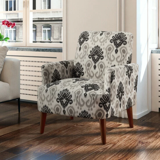 Promo π Furniture Of America Cala Contemporary Fabric Upholstered Accent Chair Yellow π - Image 6