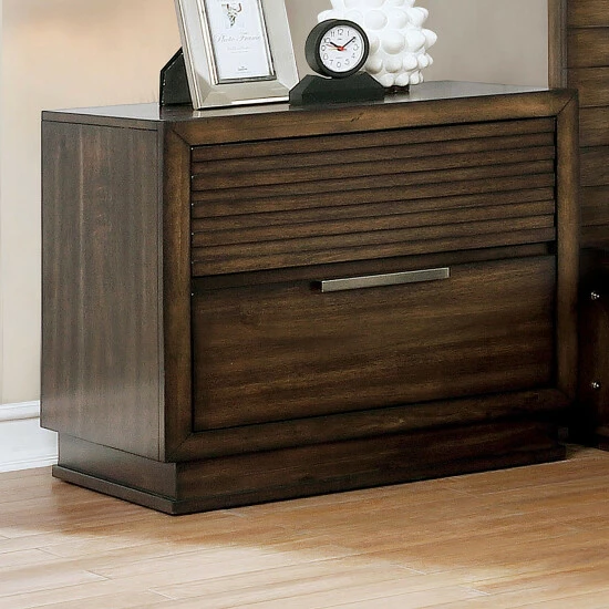 Hot Sale โ Treg Rustic Walnut Nightstand With USB By Furniture Of America โ๏ธ