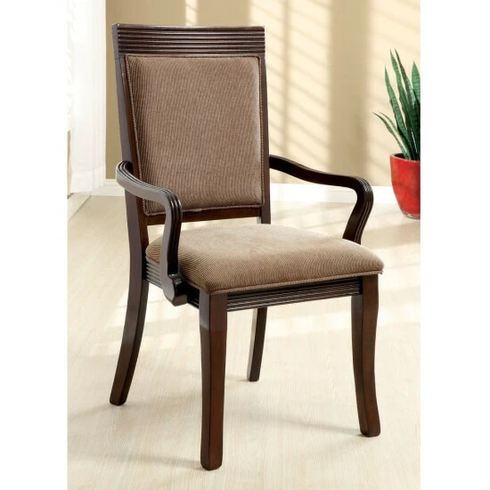 Outlet π Furniture Of America Cins Modern Walnut Fabric Arm Chairs (Set Of 2) π§¨