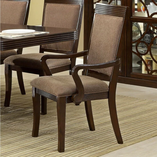 Outlet π Furniture Of America Cins Modern Walnut Fabric Arm Chairs (Set Of 2) 𧨠- Image 2
