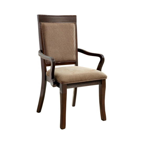 Outlet π Furniture Of America Cins Modern Walnut Fabric Arm Chairs (Set Of 2) 𧨠- Image 4