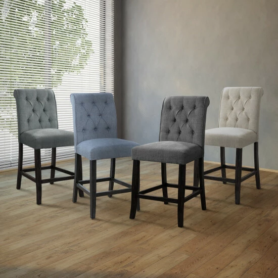 Best reviews of π― Furniture Of America Sheila Chenille Counter Height Chair (Set Of 2) Beige/rustic Oak π - Image 3