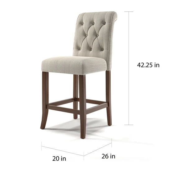 Best reviews of π― Furniture Of America Sheila Chenille Counter Height Chair (Set Of 2) Beige/rustic Oak π - Image 8