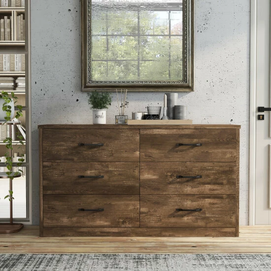 Buy ⭐ Furniture Of America Greer Walnut 6-Drawer 👗 Dresser With USB Ports ⭐ - Image 2
