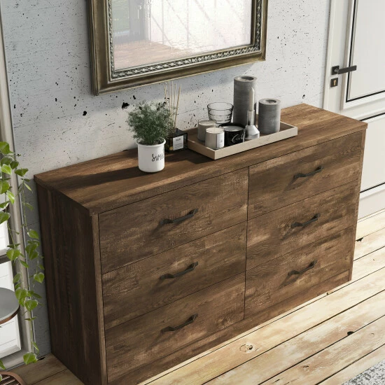 Buy ⭐ Furniture Of America Greer Walnut 6-Drawer 👗 Dresser With USB Ports ⭐ - Image 3
