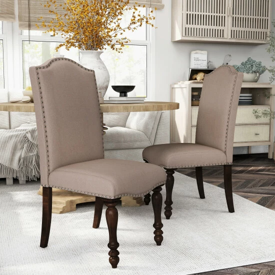 Deals π₯ Furniture Of America Ketz Traditional Taupe Dining Chairs (Set Of 2) β - Image 2