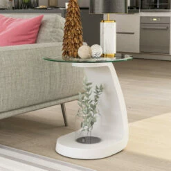 Top 10 βοΈ Furniture Of America Crescendo Modern Glass Top 22-inch Side Table Black High Gloss π