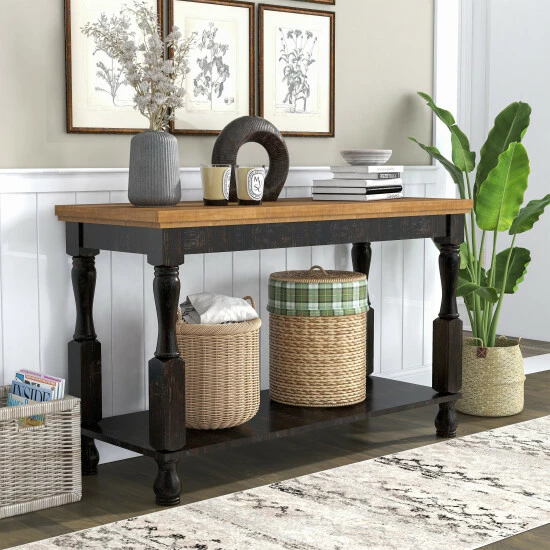 Top 10 😍 Furniture Of America Harrington Antique Black And Oak Sofa Table 🎁