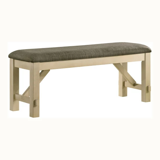 Coupon ๐ Furniture Of America Caduceus Farmhouse Ivory And Grey Padded Bench ๐ - Image 2