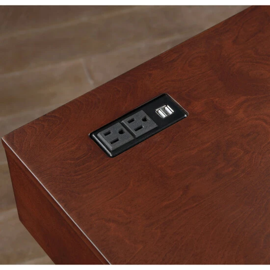 Buy 😉 Foli 2-Drawer Desk With USBs And Power Outlets By Furniture Of America Luminous White 🎁 - Image 4