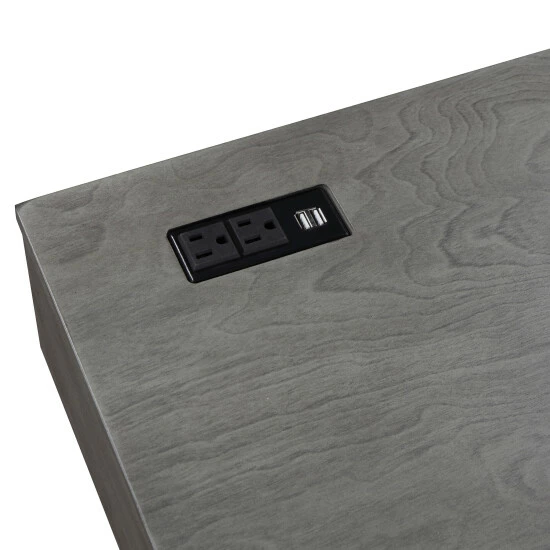 Buy 😉 Foli 2-Drawer Desk With USBs And Power Outlets By Furniture Of America Luminous White 🎁 - Image 6