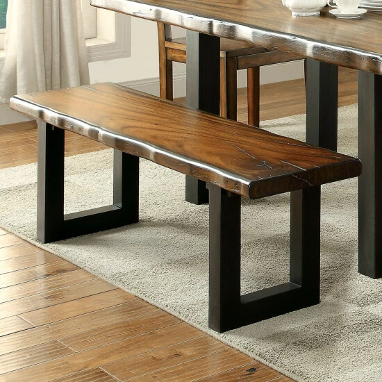 Hot Sale β Furniture Of America Divo Rustic Oak Solid Wood U-shaped Dining Bench π - Image 3