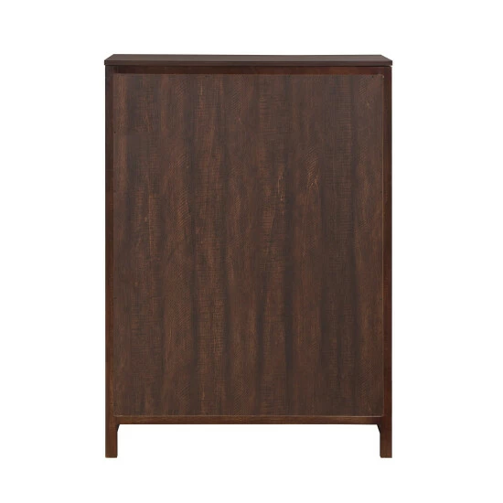Discount 😉 Furniture Of America Malgan Transitional Walnut 5-Drawer Tall 👗 Dresser 🔥 - Image 7
