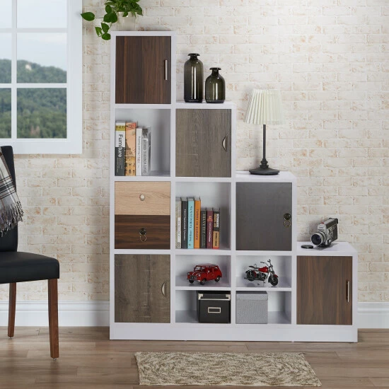 Deals π Furniture Of America Arla Modern White 6-shelf Staircase Bookcase π