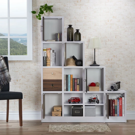 Deals π Furniture Of America Arla Modern White 6-shelf Staircase Bookcase π - Image 3