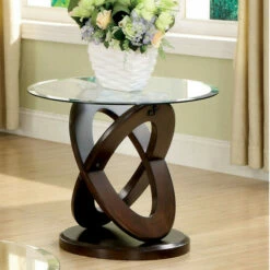 Deals π Furniture Of America Faza Dark Walnut Crossed Round Side Table π§¨