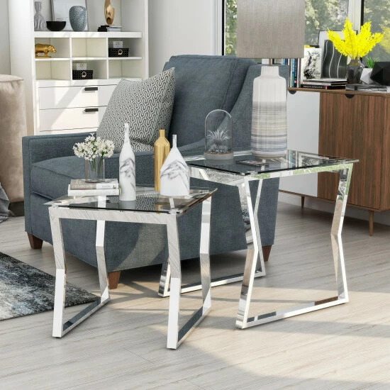 Cheap 🎉 Furniture Of America Morfell Contemporary 20-inch Nesting Tables Gold 🤩