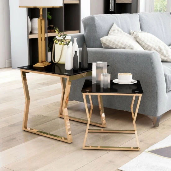 Cheap 🎉 Furniture Of America Morfell Contemporary 20-inch Nesting Tables Gold 🤩 - Image 2