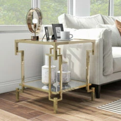 Top 10 🔔 Furniture Of America Yout Glam Champagne 20-in Glass Top End Table ⌛