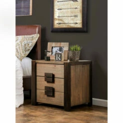 Promo 👍 Furniture Of America Wima Rustic Solid Wood 2-drawer Nightstand Rustic Natural Tone 🛒