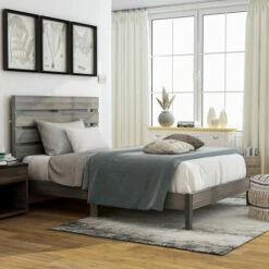 Budget 🧨 Furniture Of America Lucia Rustic Grey Wood Platform Bed 🥰