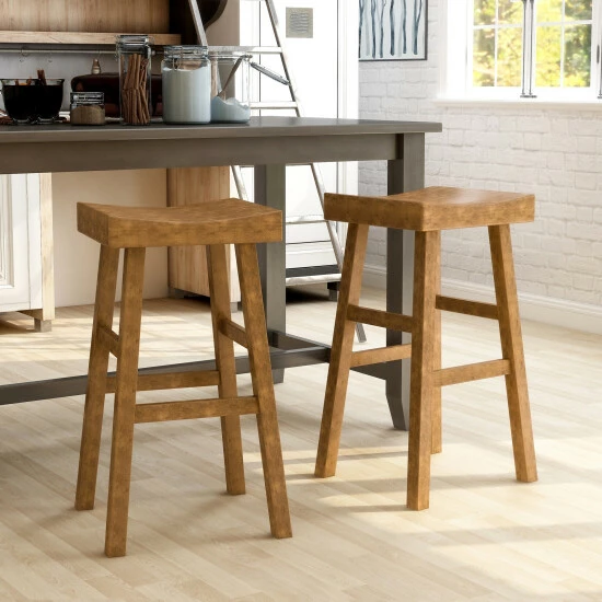 Cheap 👍 Furniture Of America Howler Farmhouse 29" Saddle Stool (Set Of 2) Antique White ❤️