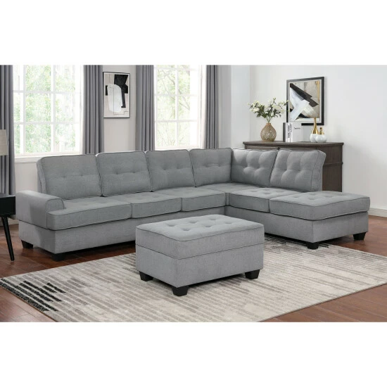 Flash Sale ๐ฅ Furniture Of America Lorestina Grey Upholstered Storage Ottoman ๐ - Image 3