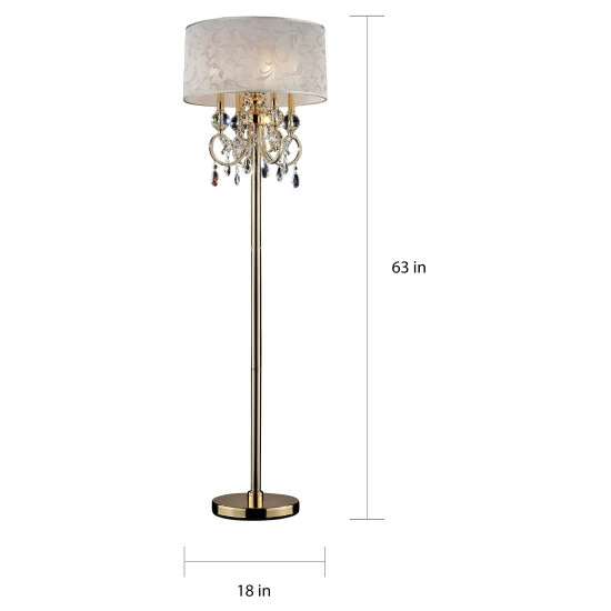 Top 10 π Furniture Of America Kilt Glam Gold Metal Crystal Floor Lamp β - Image 4
