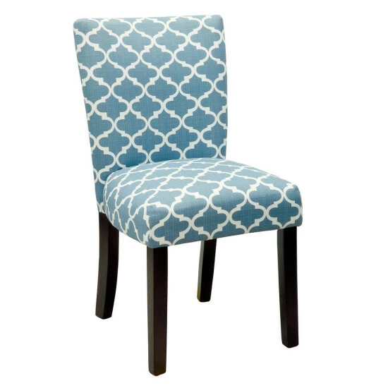 Buy ⌛ Furniture Of America Monterey Quatrefoil Pattern Accent Chair (Set Of 2) Blue 🧨 - Image 3
