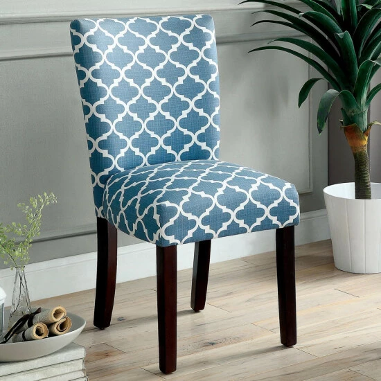 Buy ⌛ Furniture Of America Monterey Quatrefoil Pattern Accent Chair (Set Of 2) Blue 🧨 - Image 4