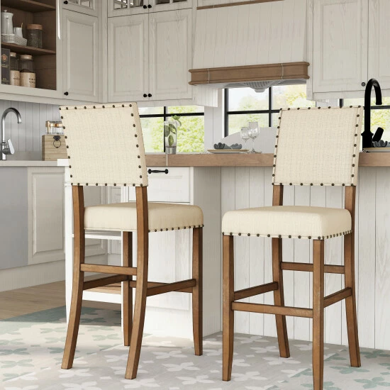 Flash Sale π― Furniture Of America Tays Contemporary Brown Fabric Bar Chairs (Set Of 2) 𧨠- Image 2