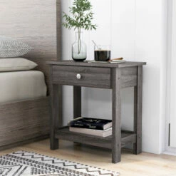Hot Sale β Furniture Of America Aranda Rustic Grey 21-inch 1-shelf Side Table π