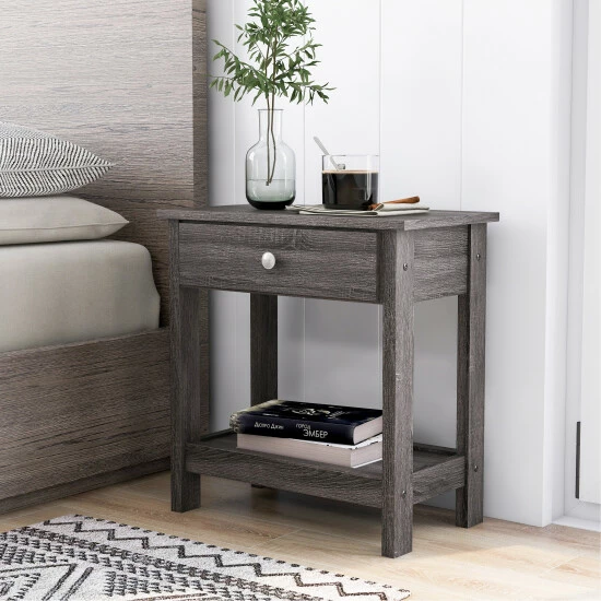 Hot Sale ⭐ Furniture Of America Aranda Rustic Grey 21-inch 1-shelf Side Table 🔔