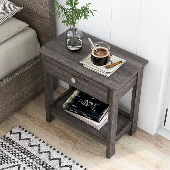 Hot Sale ⭐ Furniture Of America Aranda Rustic Grey 21-inch 1-shelf Side Table 🔔 - Image 2