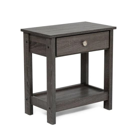 Hot Sale ⭐ Furniture Of America Aranda Rustic Grey 21-inch 1-shelf Side Table 🔔 - Image 3