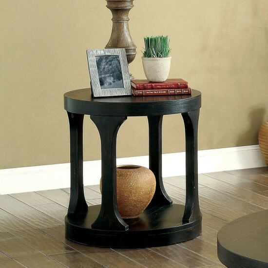 Outlet ๐ Furniture Of America Nela Black 22-inch Solid Wood 1-shelf Side Table ๐ฅ