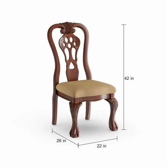 Budget π Furniture Of America Cherry Solid Wood Padded Dining Chairs (Set Of 2) π - Image 7