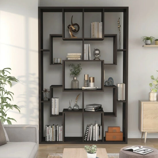 Discount 🌟 Furniture Of America Fora Contemporary Walnut Open Shelf Bookcase 🌟 - Image 2