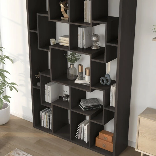 Discount 🌟 Furniture Of America Fora Contemporary Walnut Open Shelf Bookcase 🌟 - Image 3