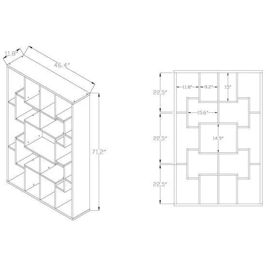 Discount 🌟 Furniture Of America Fora Contemporary Walnut Open Shelf Bookcase 🌟 - Image 7
