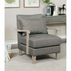 Outlet β Furniture Of America Perth Contemporary Grey Cushioned Accent Chair Light Grey-single β¨