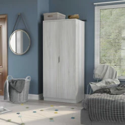 Deals ✔️ Furniture Of America Vidal Modern Wardrobe Armoire With 2-door Distressed Grey 😀