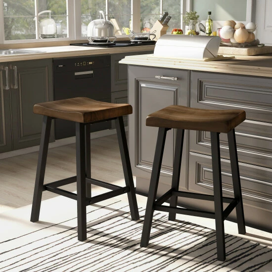 Cheap π Furniture Of America Oak & Black Metal Counter Height Stools, Set Of 2 π§¨