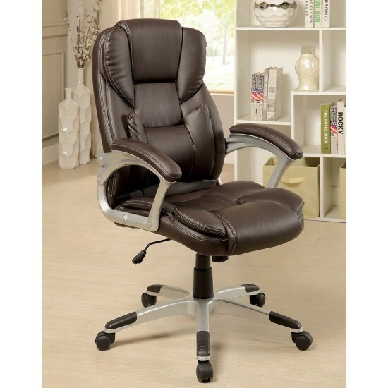 Brand new ✔️ Furniture Of America Nel Brown Height Adjustable Desk Chair 👏