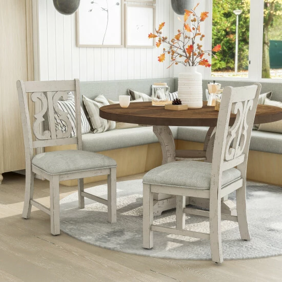 Best reviews of 🛒 Furniture Of America Sylmer Farmhouse Wood Side Chairs (Set Of 2) White 🎉 - Image 3